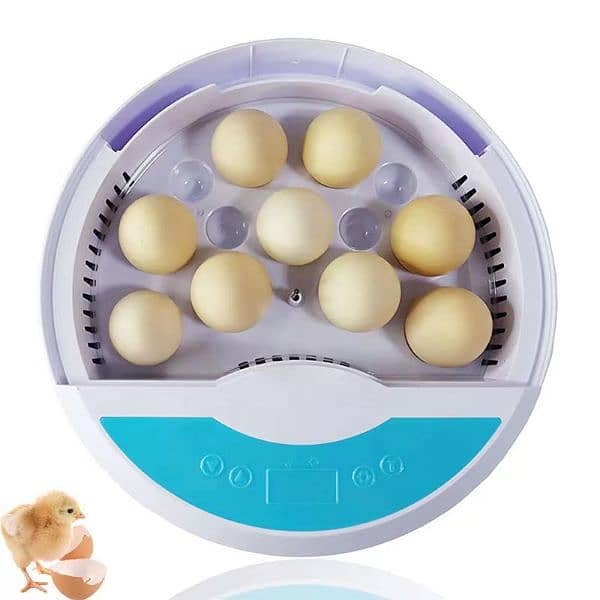 12 eggs incubator 9 hens and 4 parrot eggs capacity 5