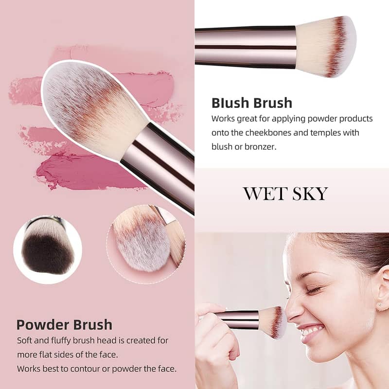 WET SKY - Makeup Brush Set 18-Pieces Premium Includes synthetic found 3