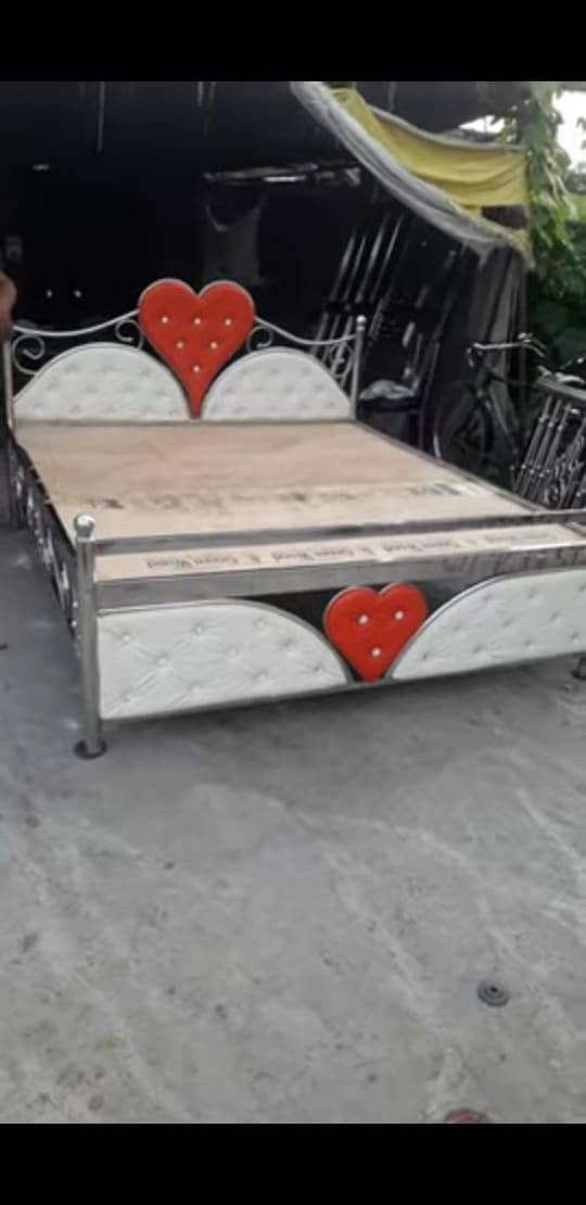 Iron bed - Iron Bed Dressing Side Table - Double bed - Bed Furniture 13