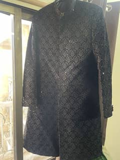 New velvet black sherwani set