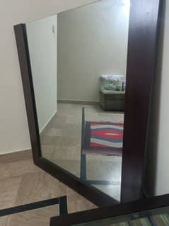 mirror with wooden frame