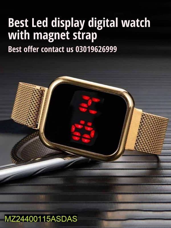 LED Display Digital watch with Magnet strap 0