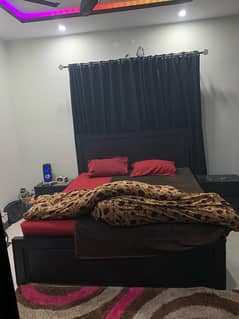 Double bed with side tables and mattress