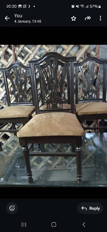 wooden dining table 6 chairs 2