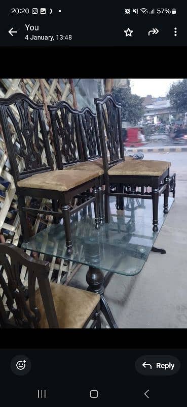 wooden dining table 6 chairs 5