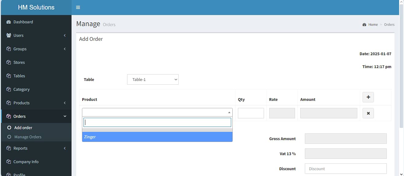 Resturant Rental Order Management System Rental Bases. 2