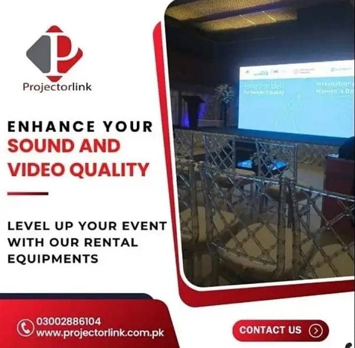 Smd screens | Projector | Sound System on rent discount in karachi 0