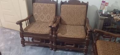 5 seater wood sofa set (3+1+1) seats