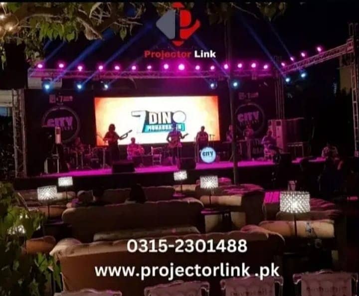 Smd screens | Projector | Sound System on rent discount in karachi 8