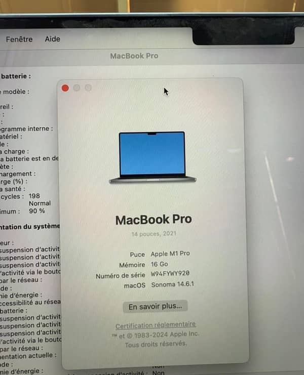 Macebook pro 2021 “14 inch screen size 4