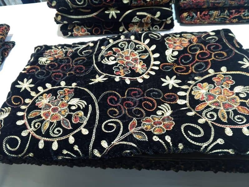 ladies velvet embroidered shawls 2