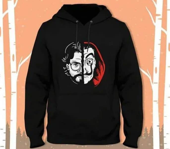 men's cotton fleece money heist printed hoodie 3