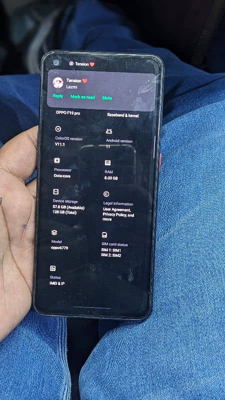 oppo f19 pro 8+3.128 ezchamge possible Dust sirf Cover me haback saf h 1