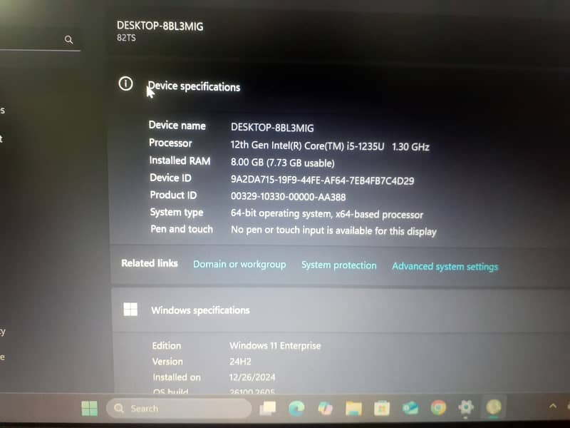 Lenovo Core i5,12th Generation 8GB,256GB NVME 4