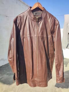 Leather Jacket XXL, Brown.