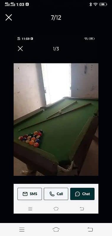 I am selling my Snooker 3 by 6 double marbal condition 10 by 10 1