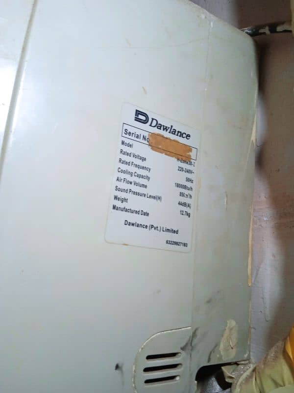 1.5 Ton Dawlance H-Zone Split AC used 2