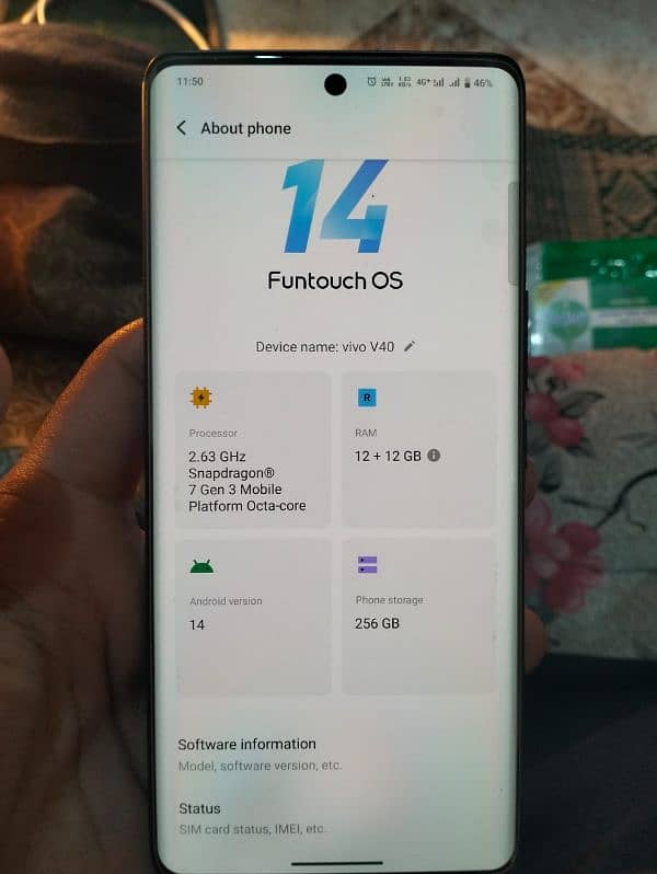 Vivo v40 5g / 256gb Com Box / 10 Months Warranty 1