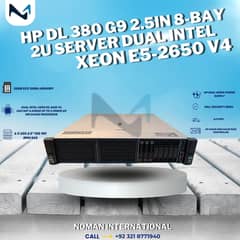 Hp Dl 380 G9 2.5in 8-bay 2U Server Refurb  Dual Intel Xeon E5-2650 V4