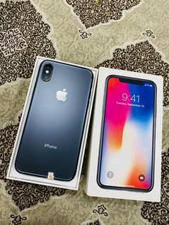 iphone x 256 gb  pta approved factory unlock with box