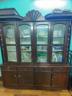 Big wooden and glass cabinet(polished recently).