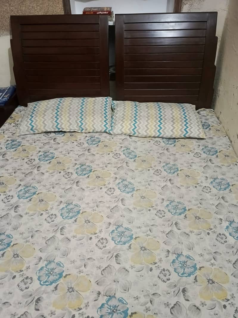 Solid Wood (Shesham) Bed Set. 2