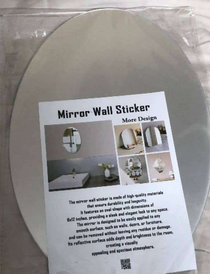 Oval Shape Flexible Self Adhesive Non-Glass Mirror Sticker, Oval Shape 0