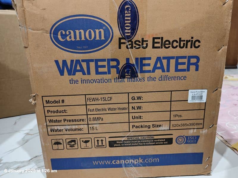 Canon Fast Electric Water Heater Geaser Brand New Hot Water 5