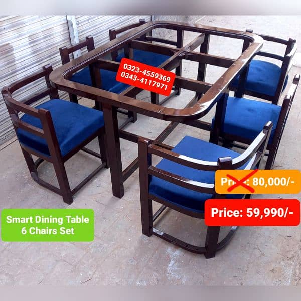 Smart dining table/round dining table/4 chair/6 chair/dining table 3