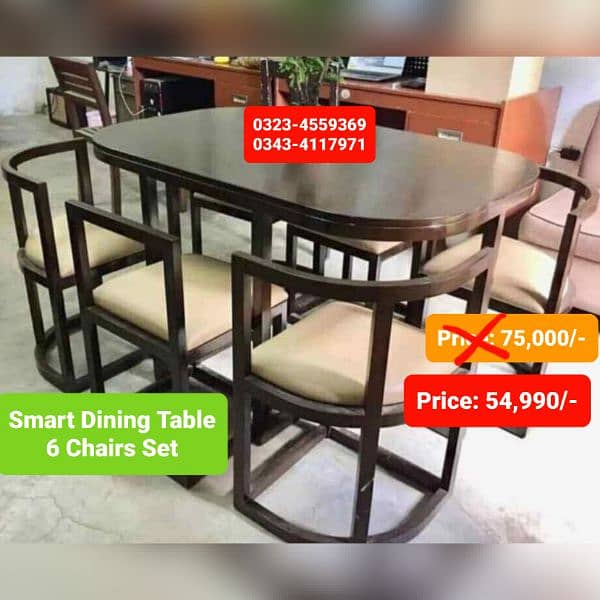 Smart dining table/round dining table/4 chair/6 chair/dining table 6