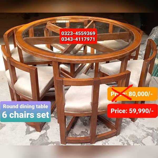 Smart dining table/round dining table/4 chair/6 chair/dining table 8