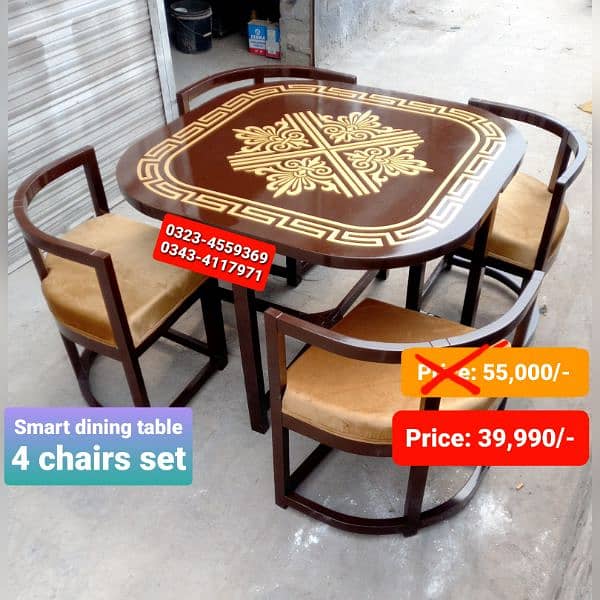 Smart dining table/round dining table/4 chair/6 chair/dining table 16