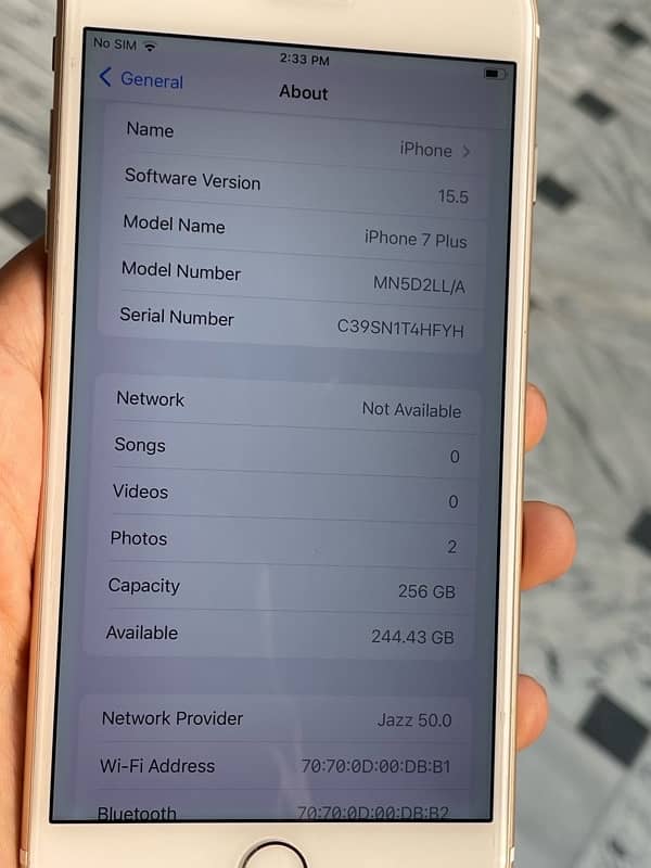 7 plus 256gb gold PTA 4