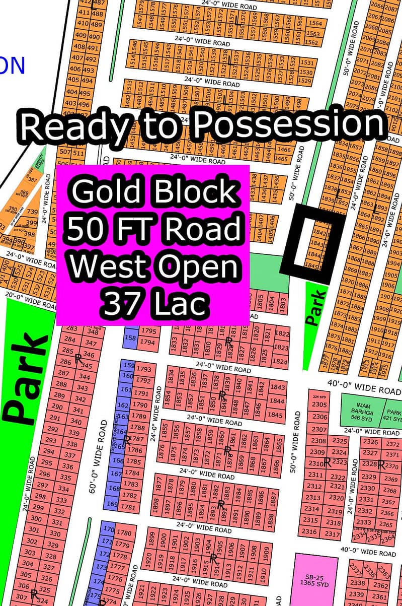 L - (50 FT Road + West Open + Gold Block) North Town Residency Phase - 01 (Surjani) 1