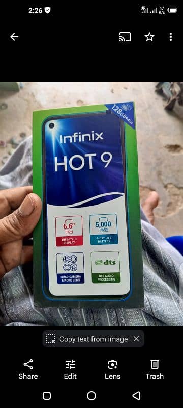 infinex hot 9   4GB ram 138GB ROM 6