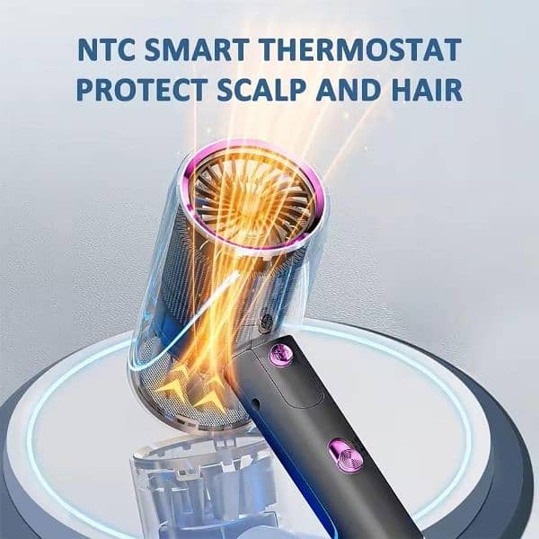 Temperature control hair dryer 3