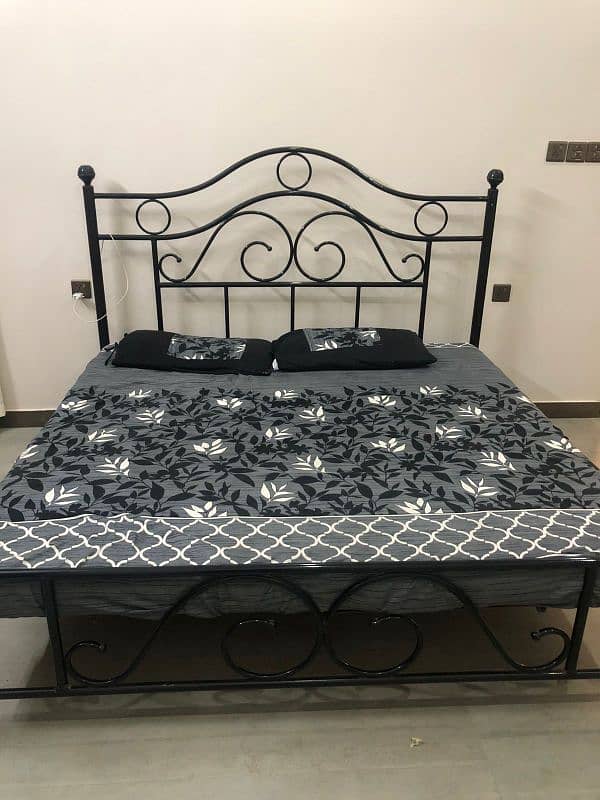 Iron rod bed with mattress 4