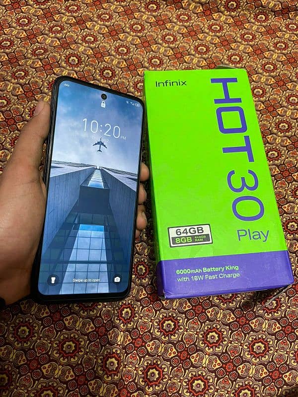 Box open mobile Infinix hot 30 play urgent for sale 2