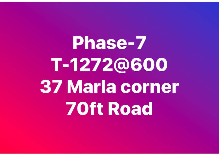 37 Marla plot for sale corner 70ft Road 0