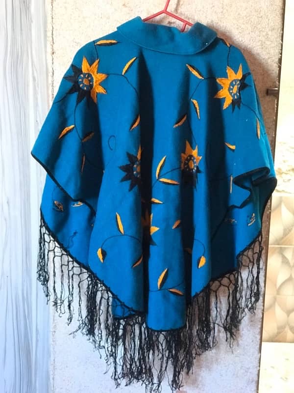 blue capshawal with hand embroidery 4