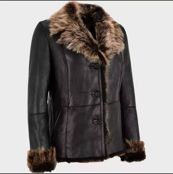 lady leather jacket plus fur/WhatsApp 00923001377230 1