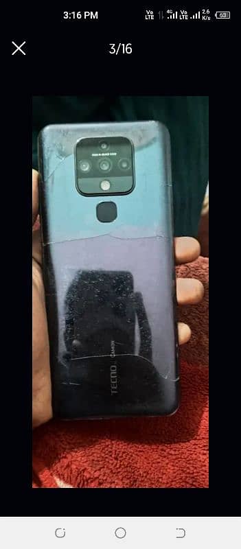 Techno Camon 16 Pro Glass crack Chk pics in Add Exchange Possible 3