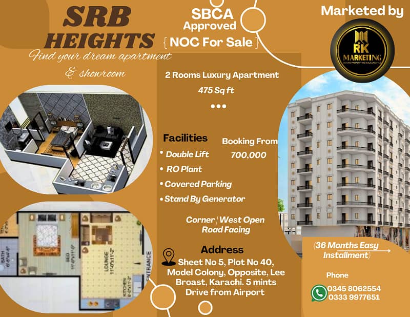 On Booking 2 Rooms Apartment In Under Construction Project {SRB Heights} 1