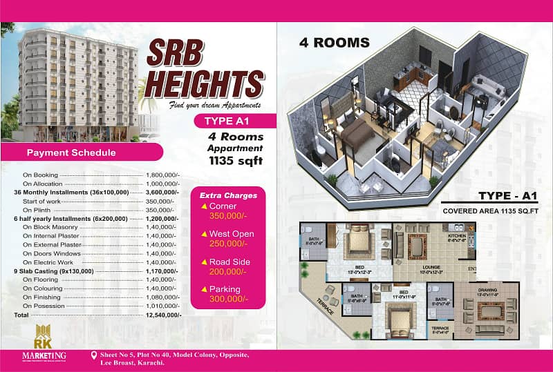 On Booking 4 Rooms Apartment In Under Construction Project {SRB Heights} 1