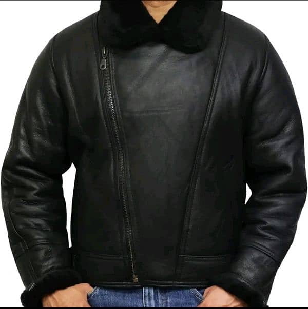 Men's Leather Jacket plus fur/WhatsApp 00923001377230 1