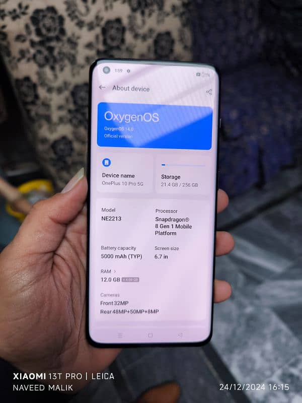 OnePlus 10 pro 12+12/256 5G non pta Dual sim 1