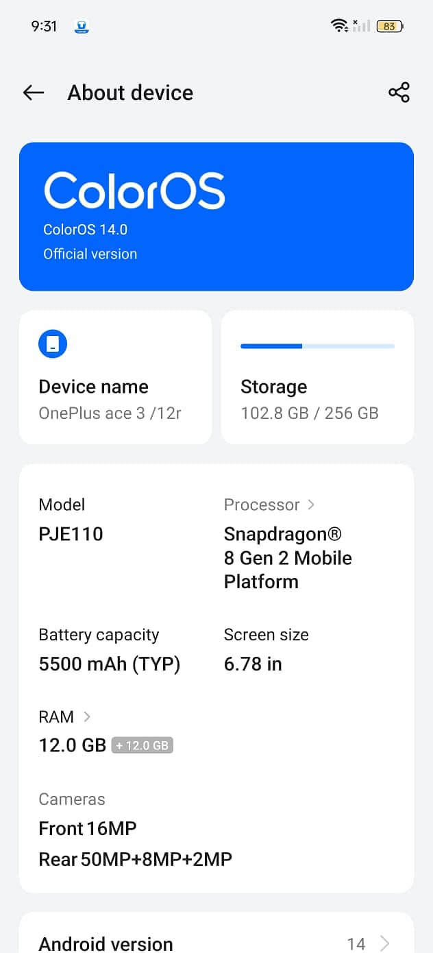 one plus ace 3 ( non pta ) 0