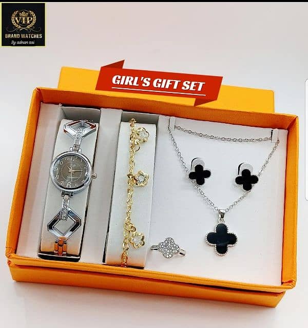 GIRL'S GIFT SET  GIRLS JEWELRY WATCH free home delivery 1