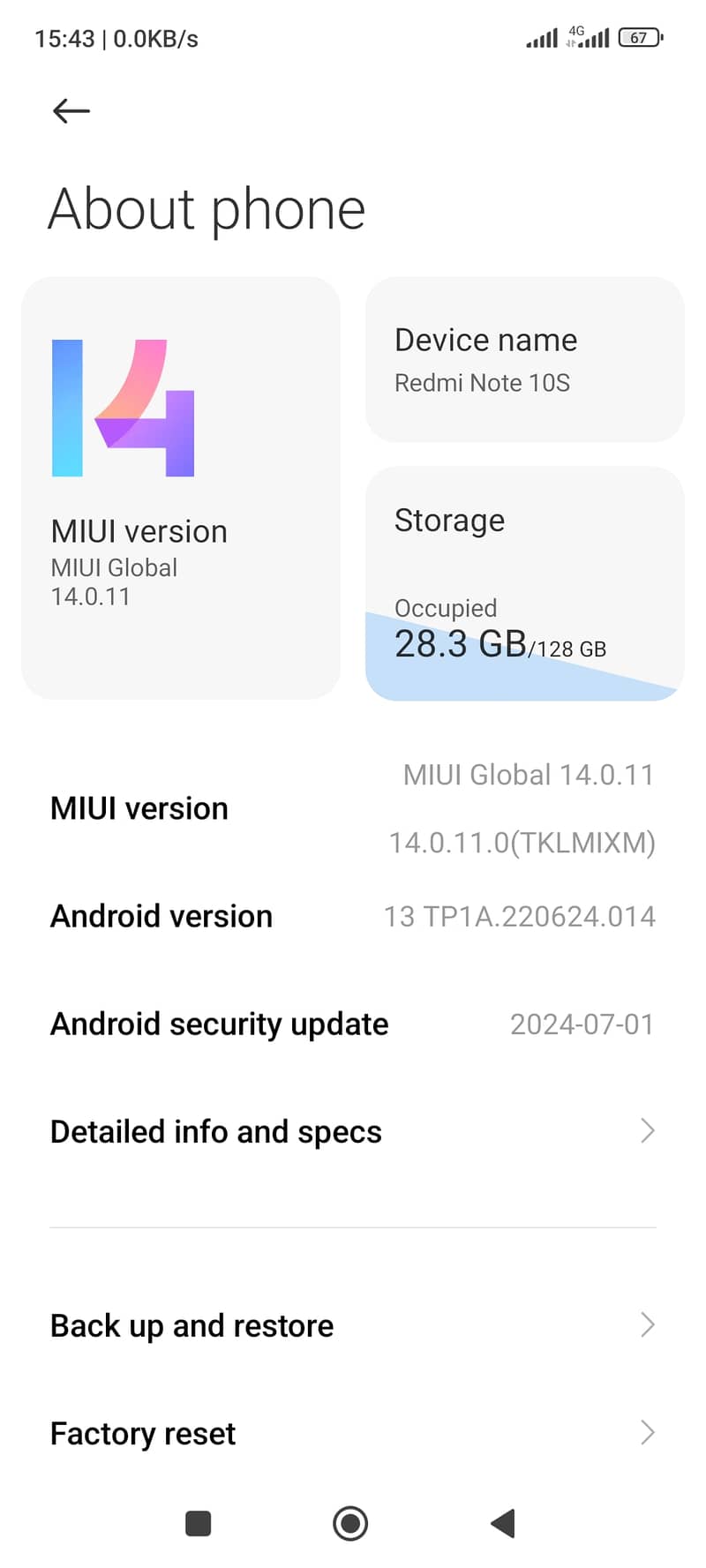 REDMI NOTE 10s 6+2/128 7