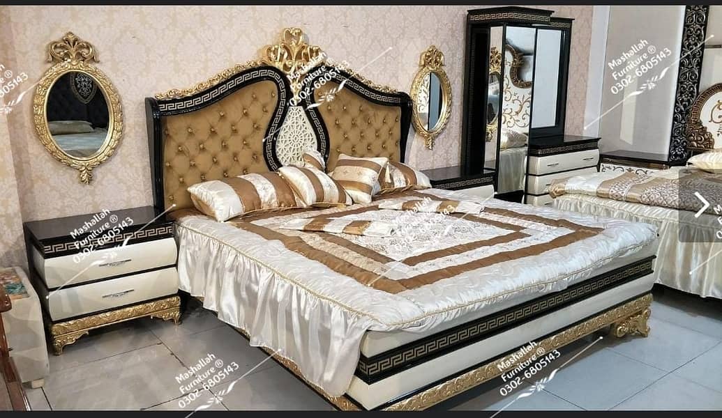 Bed Set - Bedroom Set - Double Bed - Wooden Bed - Bed with Side Table 9